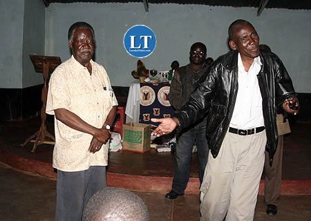 FILE: Mr Sata and Eastern Province Minister Charles Banda campaigning during mass at St John catholic church parish in Milanzi FILE: Mr Sata and Eastern Province Minister Charles Banda campaigning during mass at St John catholic church parish in Milanzi