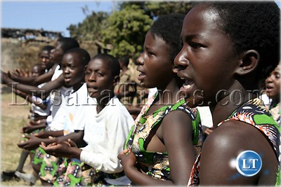 A youthful dance troupe in Mutendere township in action