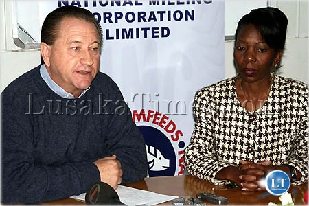 National Milling Corporation managing director and public relations officer Esther Chilala during a press briefing in Lusaka.