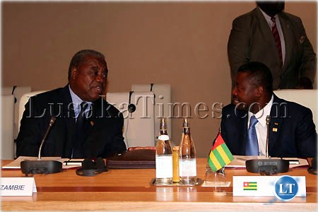 President with Togolese president during the French Africa Summit in NICE, France