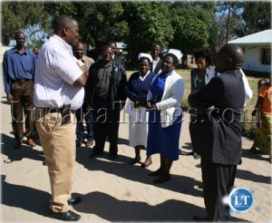 Western Province Permanent Secretary Seth Muleya speaking to nurses at Kalabo District Hospital during his Familiazation tour in Kalabo yesterday