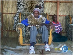 Chief (Mwene) Mutondo of the Nkoya people of Kaoma Western Zambia. Photo by Danny Namenda