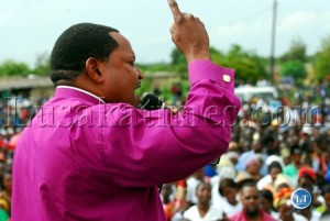 FILE: Orthodox Church Bishop Edward Chomba at a PF Rally in Lusaka in January 2011