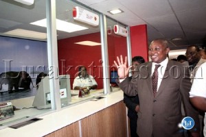 Bank of Zambia Zambia Governor Caleb fundanga during the opening of the Indo Zambia Banda Manda HIll branch