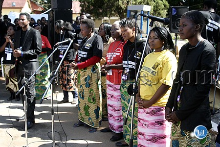 A choir singing at Dr Chiluba's funeral A choir singing at Dr Chiluba's funeral