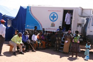 Medical staff attending to patients at a Mobile Hospital