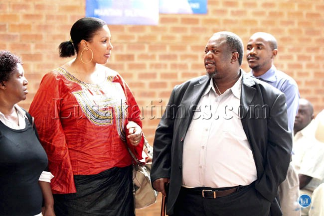 FILE: Former labour Minister Austin Liato with his wife and sympathysers at the Lusaka magistrate court