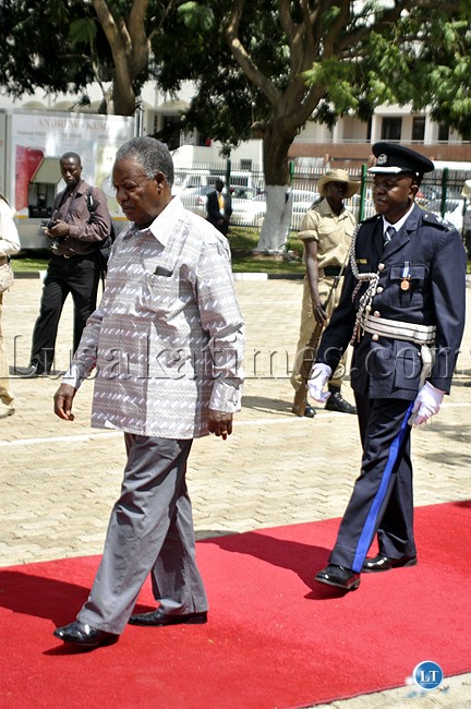President Michael Sata after laying a wreath at the Freedom statute President Michael Sata after laying a wreath at the Freedom statute