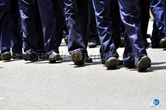 Pupils from Kamwala High School marching Pupils from Kamwala High School marching