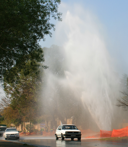 burst water pipe