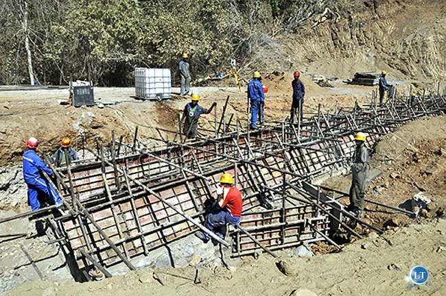 Construction workers doing expansion works for under ground cable at the Kariba North Bank Power Station