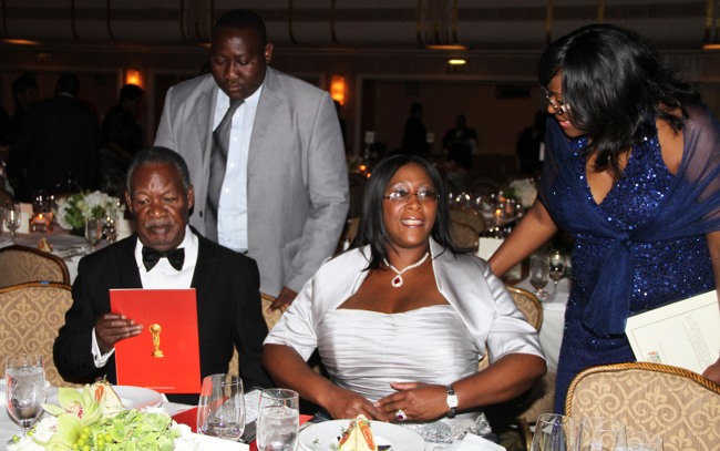 President Sata and wife Dr Christine Kaseba at the Awards Dinner President Sata and wife Dr Christine Kaseba at the Awards Dinner