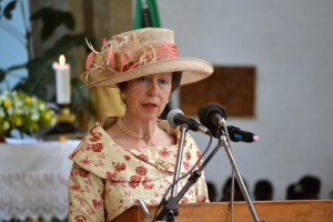 Princess Anne addresses the congregation at the Anglican Cathedral of the Holy Cross in Lusaka