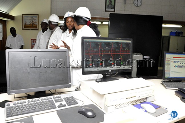 The central control system at the Kariba North Bank Power Station under ground centre