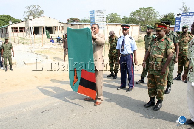 Western Minister Obvius Mwaliteta flag off the marche past during the 48th independence celebrations in mongu yesterday Western Minister Obvius Mwaliteta flag off the marche past during the 48th independence celebrations in mongu yesterday