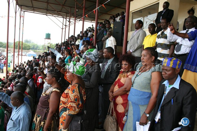 Part of the crowd that attended 48th independence celebrations in mongu yesterday Part of the crowd that attended 48th independence celebrations in mongu yesterday