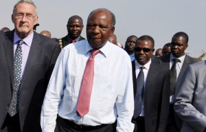 Acting President and Finance Minister Alexander Chikwanda flanked by Vice President Guy Scott and Justice Minister Wynter Kabimba