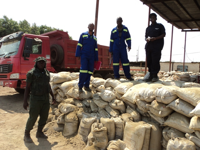 Confisticated Copper Ore in bags
