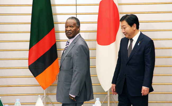 President Michael Sata with Japanese Prime minister Yoshihiko Noda President Michael Sata with Japanese Prime minister Yoshihiko Noda