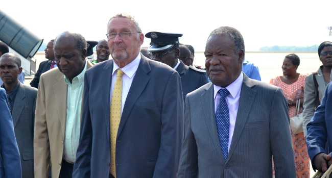 President Sata on arrival this afternoon