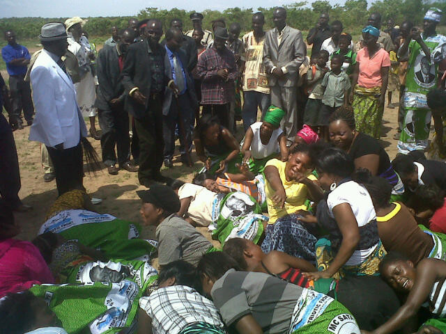 Mpezeni being welcomed in style by some bemba women while chief chewe in white jacket looks on at the airstrip in chinsala1 Mpezeni being welcomed in style by some bemba women while chief chewe in white jacket looks on at the airstrip in chinsala1