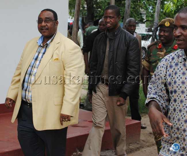 DEFENCE Minister Geoffrey Mwamba with his Home Affairs counterpart Edgar Lungu arrive at Litunga palace for a closed meeting with the King at the weekend DEFENCE Minister Geoffrey Mwamba with his Home Affairs counterpart Edgar Lungu arrive at Litunga palace for a closed meeting with the King at the weekend