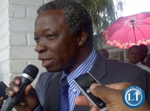 Mike Mulongoti addressing the media at the conference