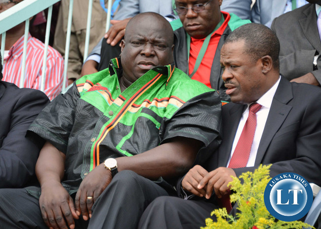 Minister of Sport and Youth Chishimba Kambwili and Justice Minister Wynter Kabimba