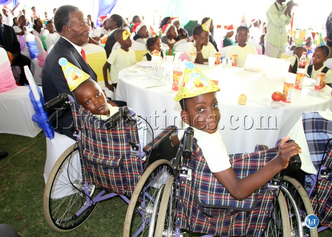 President Sata with kids Xmas party at Statehouse President Sata with kids Xmas party at Statehouse
