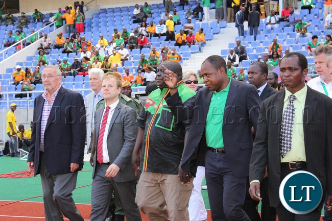 Government and FAZ officials at the Soccer Stadium in Ndola
