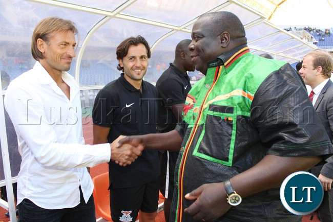 Sports Minister Chishimba Kambwili at the Soccer Match