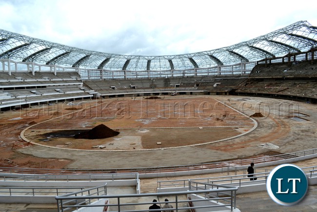 THE $94 million Lusaka Stadium under construction, with a 50, 000 sitting capacity, would be ready by January 2014