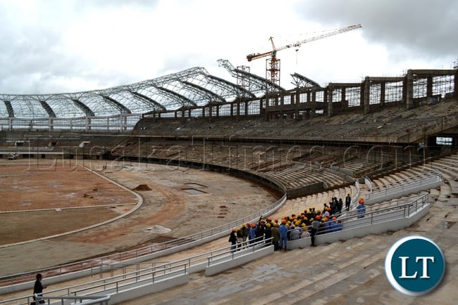 THE $94 million Lusaka Stadium under construction, with a 50, 000 sitting capacity, would be ready by January 2014