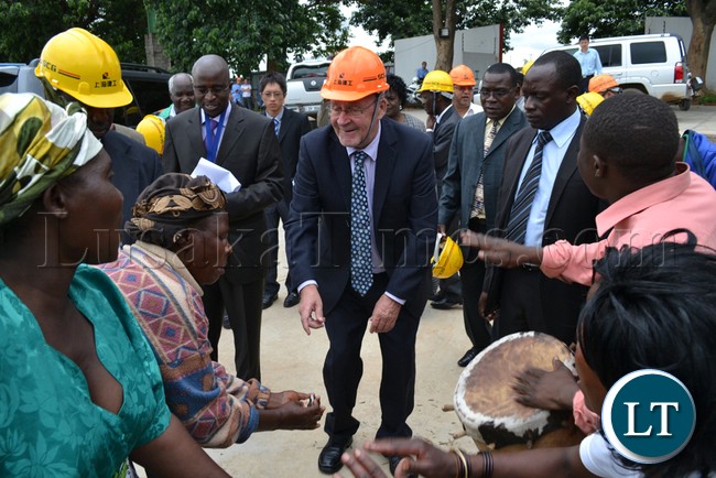 VICE President Guy Scott joins Patriotic Front Cadres in dancing before touring the Lusaka Stadium on Tuesday