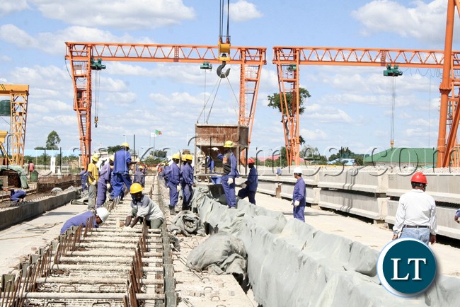(Mongu-Kalabo Road) Workers at AVIC bridge department busy working on time for the bridges of Mongu- Kalabo Road (Mongu-Kalabo Road) Workers at AVIC bridge department busy working on time for the bridges of Mongu- Kalabo Road