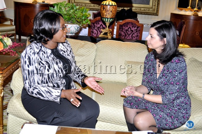 FILE: First Lady Dr Christine Kaseba during an Interview with Voice of America UN Correspondent Margaret Besheer (shortly before the 57 th Session of the Commission on the Status of Women Conference