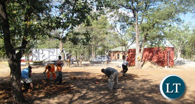 CONTRACTOR about to start digging the foundation for additional lavatories at the Victoria Falls border on the Zambian side CONTRACTOR about to start digging the foundation for additional lavatories at the Victoria Falls border on the Zambian side