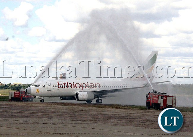 THE two fire engines at Simon Mwansa Kapwepwe International Airport spilling water over the Ethiopian Airlines aircraft in a picturesque arc of mist that glowed in bright sunshine during the inaugural flight to Ndola