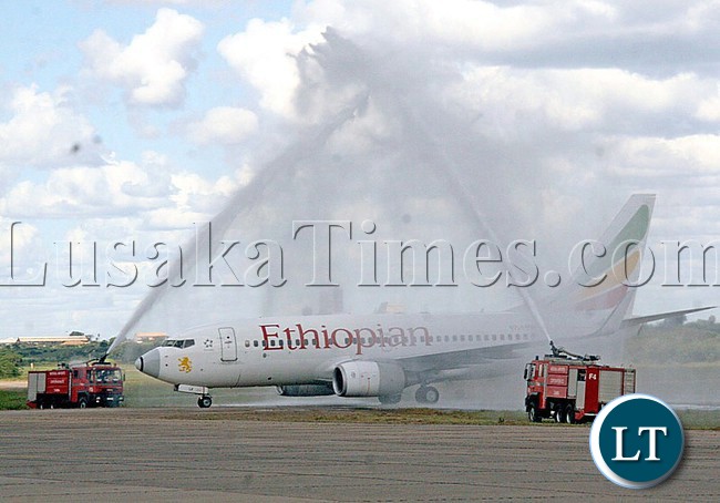 THE two fire engines at Simon Mwansa Kapwepwe International Airport spilling water over the Ethiopian Airlines aircraft in a picturesque arc of mist that glowed in bright sunshine during the inaugural flight to Ndola