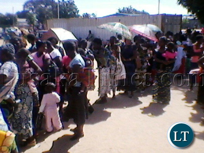 MOTHERS waiting to have their under five children weighed at Kaoma District Hospital last week