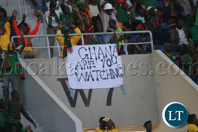 chipolopolo fans during the Zambia Lesotho game
