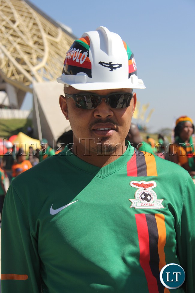 A chipolopolo fan makes his way to the stadium