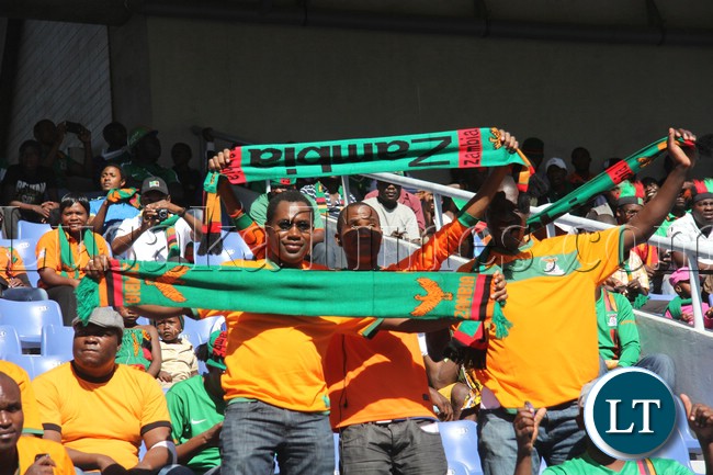 Chipolopolo fans giving their support