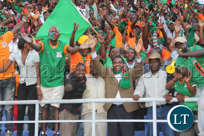 UNITED Party for National Development (UPND) President Hakainde Hichilema was among thousands of soccer fans at the Zambia Vs Lesotho match. Picture by JEAN MANDELA