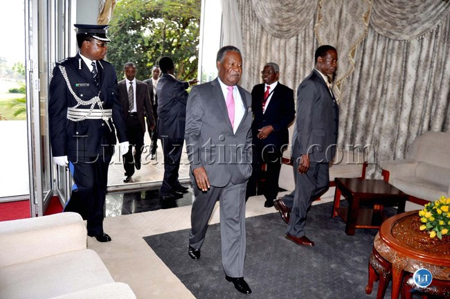 President Sata going for the swearing In ceremony at Statehouse