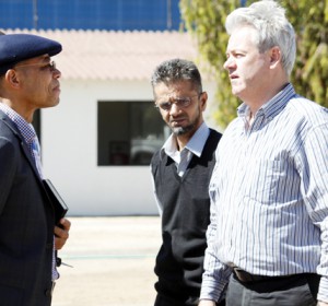 ZAMBEEF chief executive officer Francis Grogan (right), executive director, Yusuf Koya (centre) and Board director, Lawrence Sikutwa
