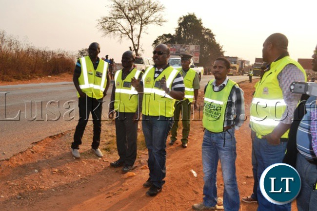 RTSA delegation inspecting the Kitwe-Chingola road