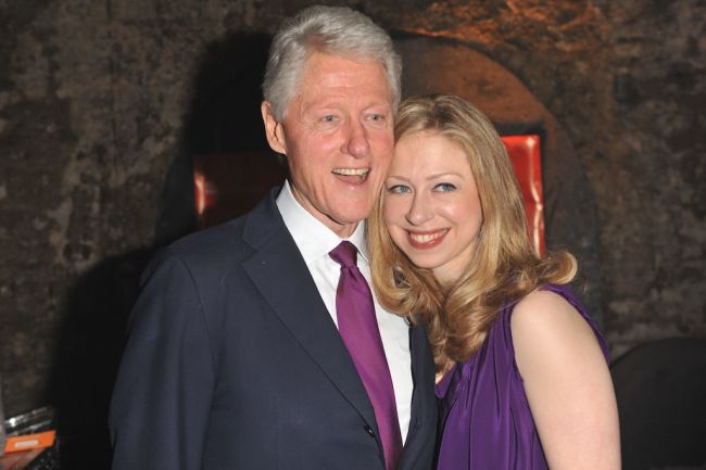 Former US President Bill Clinton and his daughter Chelsea