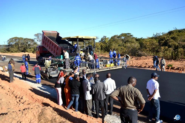 Works on the 40km Leopards Hill - Chiawa road have reached an advanced stage with almost 20 km of the road opened up to traffic. Above a paret of the road that has been opened up to motorists,