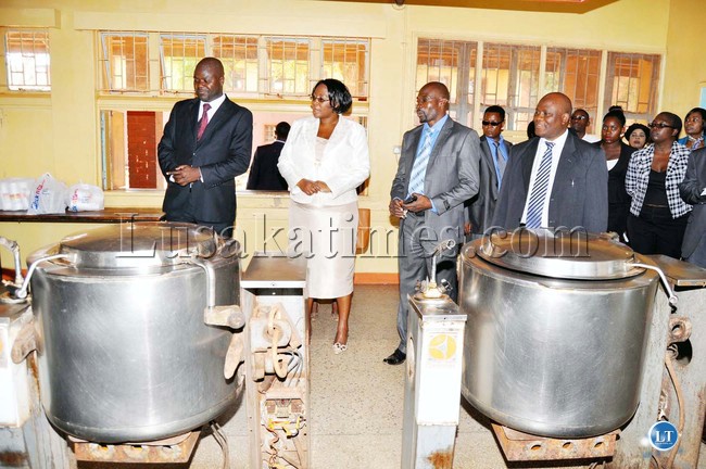 First Lady Dr Christine Kaseba during tour of David Kaunda school where she gave a Lecture to pupils and Youths under the theme: " Young People are Key agents in the fight against cancer." in Lusaka on August 15,2013.